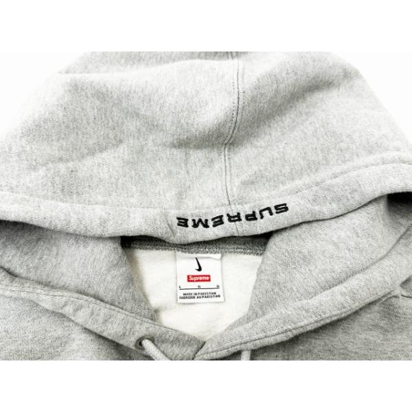 �V���v���[�� SUPREME �~ NIKE �i�C�L 24SS Hooded Sweatshirt ���S �X�E�F�b�g �p�[�J�[ FQ0759-063 L �O���[ �u�����h�Ò��x�N�g�� ���� ���i�摜2