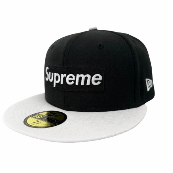 シュプリーム SUPREME ×NEWERA ニューエラ 22SS 2-Tone Box Logo Cap 2トーン ボックス ロゴ刺繍 ベースボール キャップ 帽子 7 1/4 黒 白