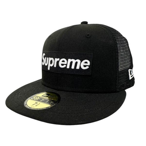 シュプリーム SUPREME ×NEWERA ニューエラ 24SS Box Logo Mesh Back Black ボックス ロゴ刺繍メッシュ バック ベースボール キャップ 黒ブ