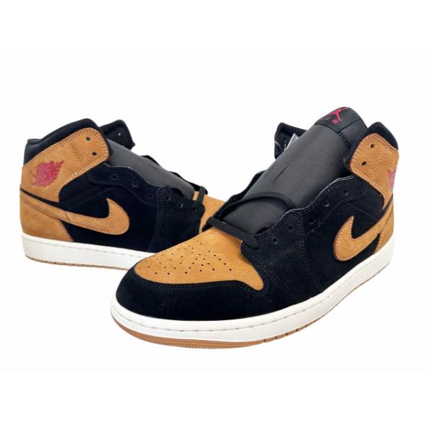 ナイキ NIKE AIR JORDAN 1 MID Black Varsity Red Sail Flax エア ジョーダン 1 ミッド ブラック バーシティ レッド セイル フラックス HV4