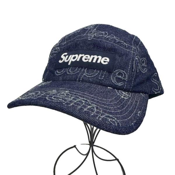 シュプリーム SUPREME 24AW Lasered Denim Camp Cap ボックス ロゴ レーザー デニム キャンプ キャップ 帽子 インディゴ ブランド古着ベク