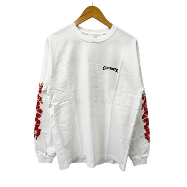 チャレンジャー CHALLENGER 24SS L/S HIBISCUS TEE ハイビスカス ロゴ プリント 長袖Tシャツ CLG-TS 024-012 S 白 ホワイト ブランド古着ベ