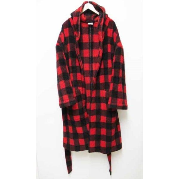ヴェトモン 新品 ベトモン Vetements 17aw チェック柄 フリース ローブ ガウンコート Red ベクトル S 赤 メンズ 古着 0217 Mh17ja13