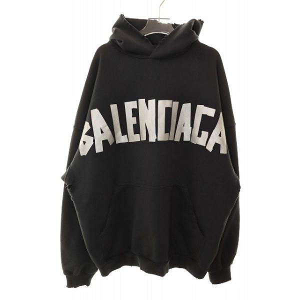 BALENCIAGA バレンシアガ 24SS NEW TAPE TYPE HOODIE BLACK SIZE