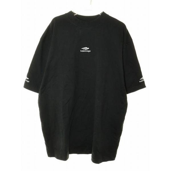 BALENCIAGA バレンシアガ FRONT LOGO TEE BLACK SIZE S 802038