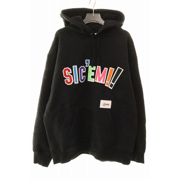 Supreme（シュプリーム） × WTAPS SIC'EM HOODED SWEATSHIRT BLACK L
