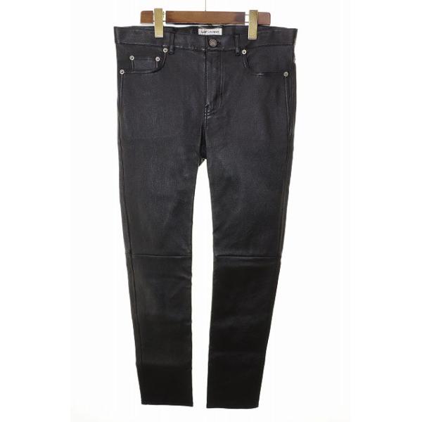 サンローラン パリ SAINT LAURENT PARIS LAMB LEATHER SKINNY LONG