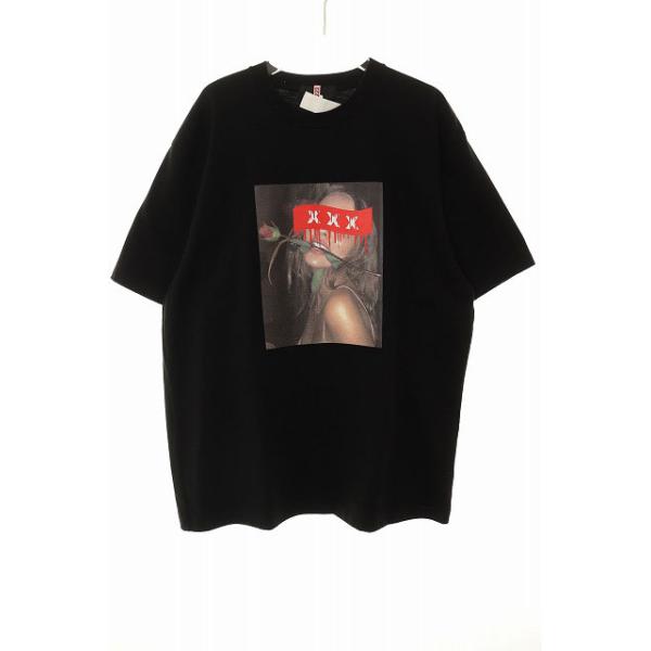 【中古】GOD SELECTION XXX GX-A21-ST-11 BLACK L フォトT プリント Tシャツ ローズ ガール 半袖 ☆AA★250910 GOD SELECTION XXX GX-A21-ST-11 BLACK L フォトT プリント Tシャツ