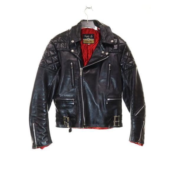 666 トリプルシックス 36 ダブルライダース 牛革 トリプルシックス 666 ダブル ライダース レザー ジャケット ブラック
