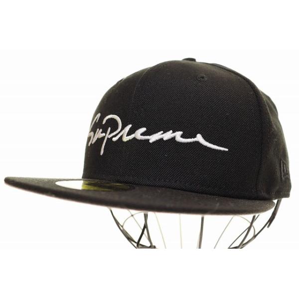Supreme classic script New Era キャップ Supreme×New Era Classic Scriptロゴ刺繍キャップ ブラック