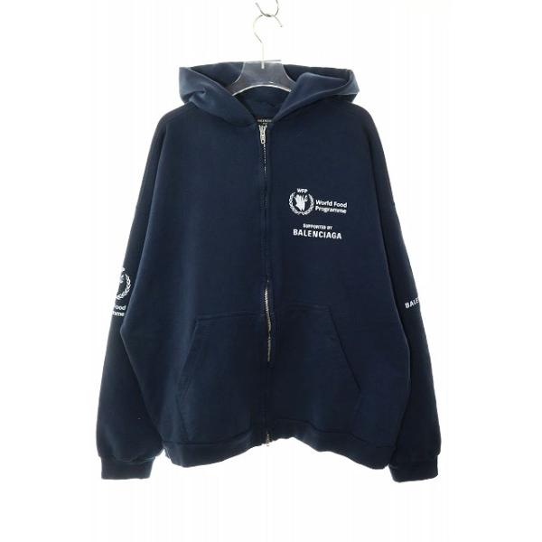 【中古】バレンシアガ BALENCIAGA WFP WORLD FOOD PROGRAMME NAVY L 770939 TQVB7 ジップ パーカー ☆AA★251109 BALENCIAGA（バレンシアガ） BALENCIAGA WFP WORLD FOOD PROGRAMME