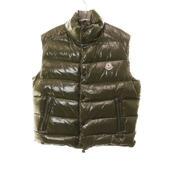 【中古】モンクレール MONCLER TIB GILET VEST 3 420914335005 ダウンベスト ロゴ ワッペン グリーン 251206 メンズ MONCLER（モンクレール） MONCLER TIB GILET VEST 3 420914335005