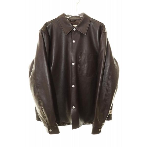 STUSSY（ステューシー） STUSSY 24SS BOXY LEATHER OVERSHIRT ESPRESSO