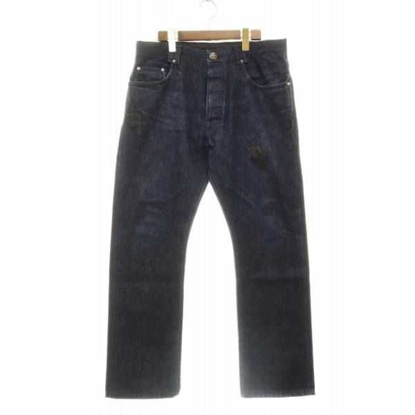 クロムハーツ CHROME HEARTS 5POCKET DENIM PANTS INDIGO 34 5ポケット デニム パンツ クロスパッチ アフターカスタム ジーンズ☆AA★ 2603