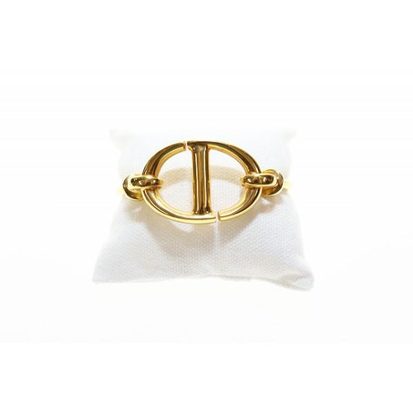 ディオール Dior CD NAVY LOGO BANQLE OPEN CUFF GOLD アイコン ロゴ