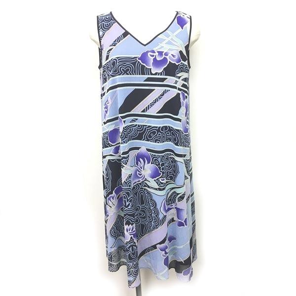 中古 レオナール Leonard 美品 ワンピース 花柄 Vネック ストレッチ ノースリーブ 青 紫 系 40 Ibs95 0123 レディース ベクトル 古着 049 ブランド古着販売のベクトル 通販 Yahoo ショッピング