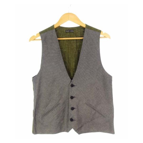 フランクリーダー FRANK LEDER ジレ ベスト ヘリンボーン柄 切替
