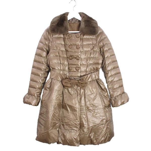 ☆TO　BE　CHICトゥービーシックレッキスファー付女優襟ダウンコート40☆ トゥービーシック TO BE CHIC ダウン コート レッキスラビット ファー