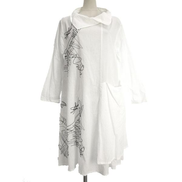 慈雨 チュニック ワンピース 40 ジャガード 2024SS 黒 センソユニコ