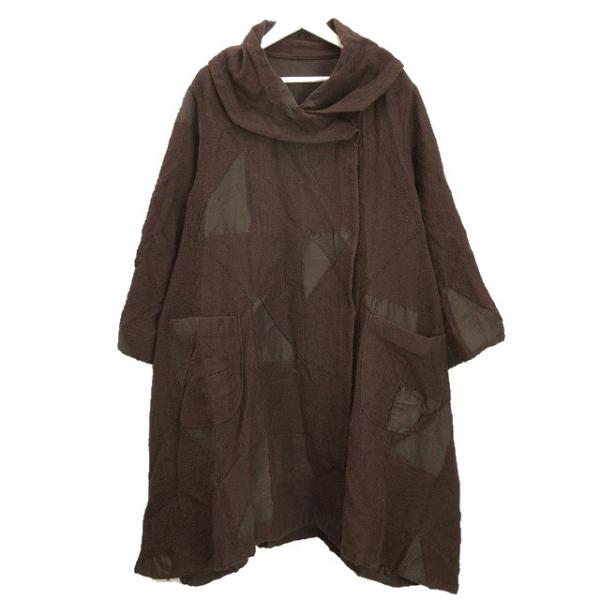 慈雨 変形ショートコート ウール ブラウン 40 【公式通販】