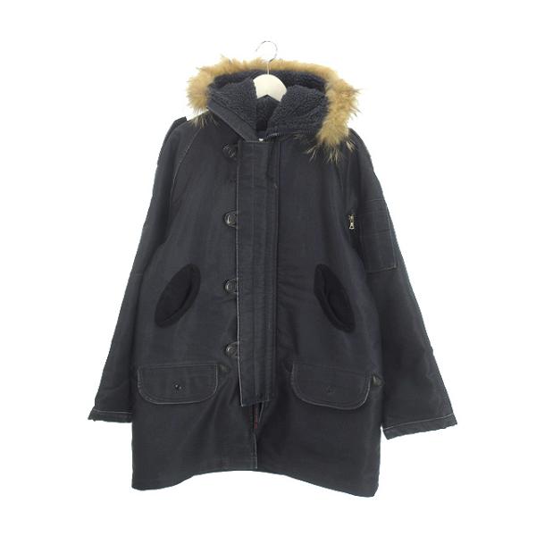 【中古】ブルーブルー BLUE BLUE N-3B フライトジャケット ライナー付き L ネイビー モッズコート アウター メンズ ブルーブルー BLUE N-3B フライトジャケット ライナー付き L ネイビー