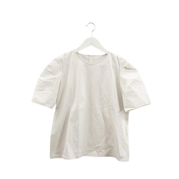 23区 リボン付きベージュ半袖トップス 38サイズ 新品　未着用 clear バックジップ袖リボン半袖カットソートップス[CL8354