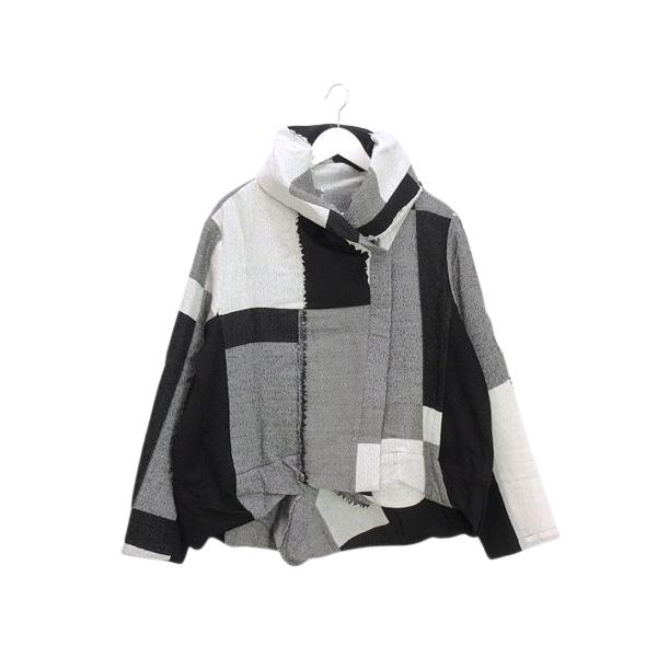 センソユニコ 芽風 ガーゼ フリンジ ジャケット 38 グレー系