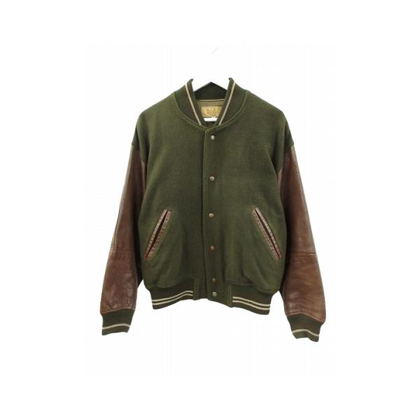 メンズメルローズ MEN'S MELROSE 80s スタジャン 袖レザー メルトン