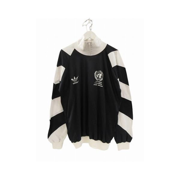【中古】アディダス adidas 80s ジャージ トラックジャケット プルオーバー 西ドイツ製 国連 黒 白 42 メンズ vectorpremium_051-202509240260
