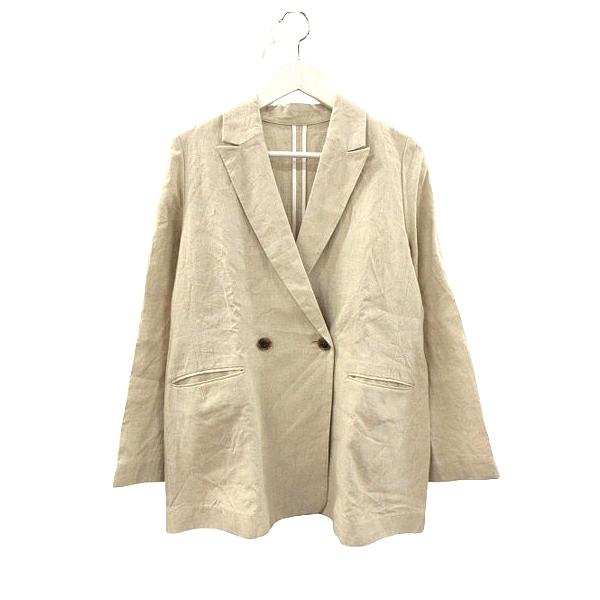 【中古】デミルクス ビームス Demi-Luxe BEAMS 24SS ダブルブレストリネンジャケット 長袖 麻 38 M レディース デミルクス ビームス Demi-Luxe BEAMS 24SS ダブルブレストリネン
