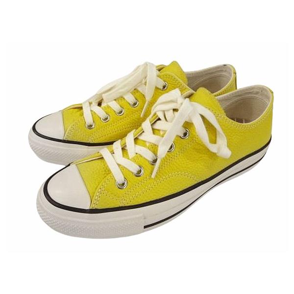 【中古】コンバース ADDICT CHUCK TAYLOR LEATHER OX 1AD987 チャックテイラー レザー OX スニーカー  26cm  イエロー vectorpremium_051-202510300352