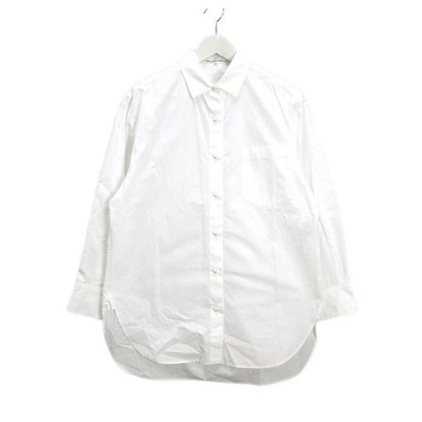 【中古】未使用品 23区 【洗える】CANCLINI ポケット付き パールボタン シャツブラウス 36 ホワイト 白 トップス 長袖 23区（ニジュウサンク） 未使用品 オンワード樫山 【洗える】CANCLINI