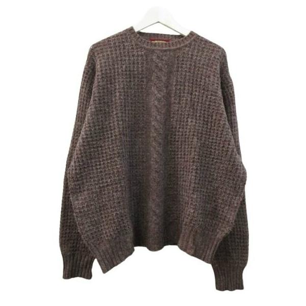 THE NORTHWESTERN KNITTING COMPANY ケーブルニット セーター 長袖 丸首 赤系 L トップス メンズ