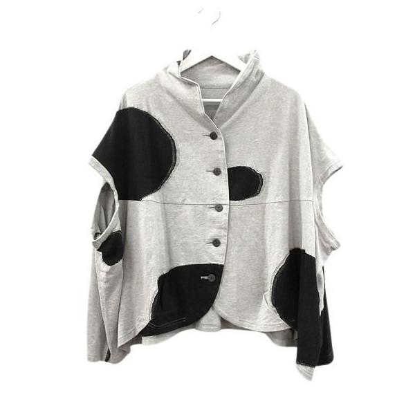 ジウ 慈雨 センソユニコ ベスト 変形 ジャガード 40 グレー 2023年