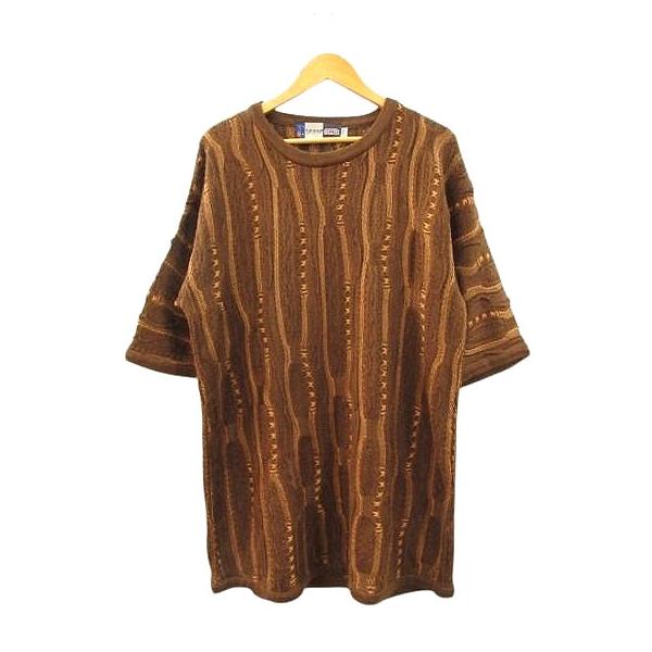 クージー COOGI 3Dニット 半袖セーター ブラウン ビッグサイズ XXXL