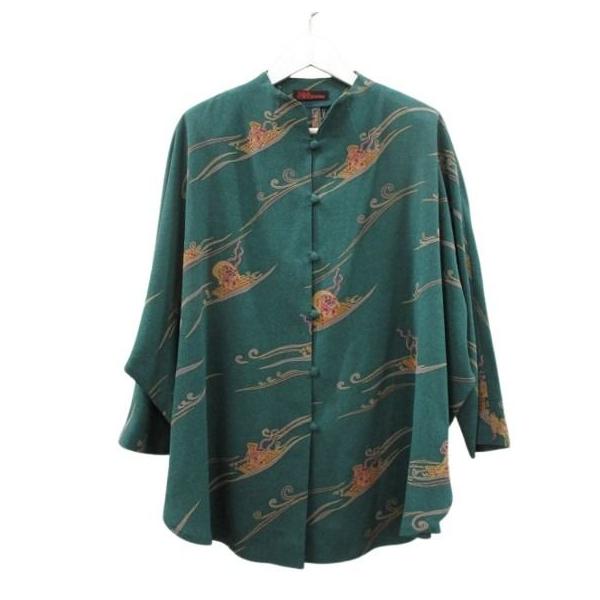 82256　詩仙堂　ちりめん　ブラウス　緑ほか シセンドウ 詩仙堂 HITOSHI TAMURA ちりめん 縮緬 チュニック ブラウス