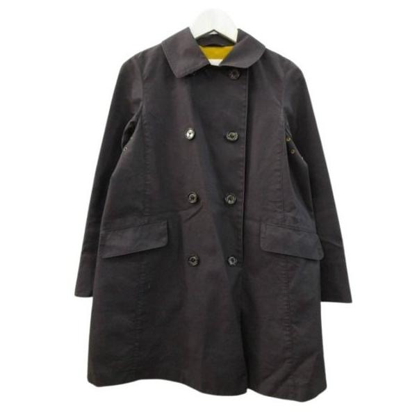 マッキントッシュフィロソフィー MACKINTOSH PHILOSOPHY ステンカラーコート ダブルブレスト 長袖 ネイビー 紺 38 綿 コットン 上着 アウタ