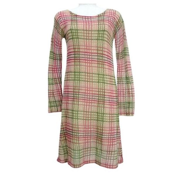 シビラ SYBILLA ニット ワンピース チェック ウール モヘヤ M ピンク系