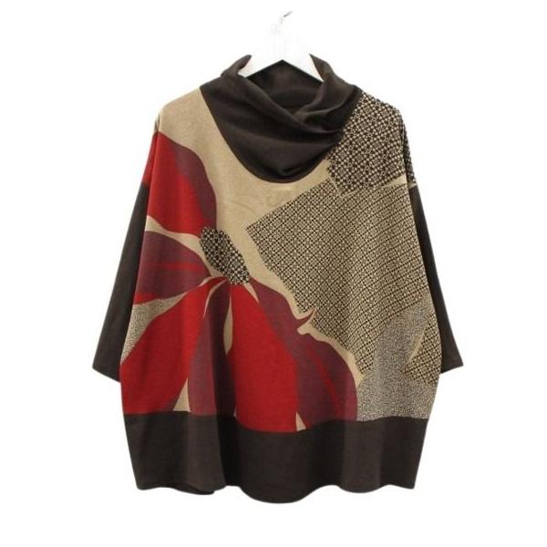 シセンドウ 詩仙堂 HITOSHI TAMURA ちりめん 縮緬 ブラウス ブラウン