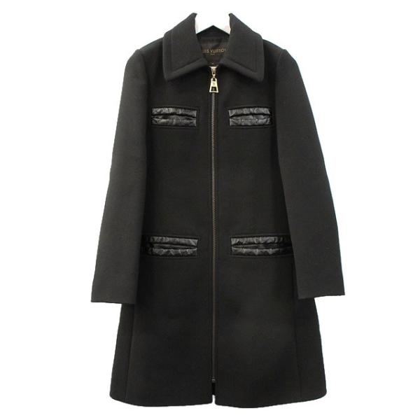 LOUIS VUITTON（ルイ・ヴィトン） ウール コート レザートリム 34