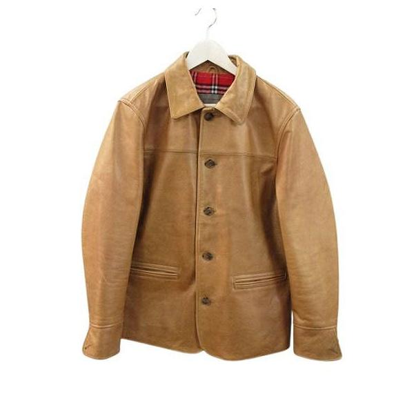 美品 BOLINI ボリーニ カウレザー ジャケット ブルゾン 牛革 48 BOLINI ボリーニ レザージャケット カウハイド 48 ブラウン 革ジャン