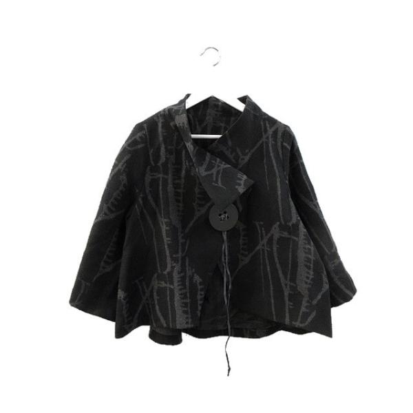 センソユニコ 芽風 レザーボタン ジャケット ショートコート