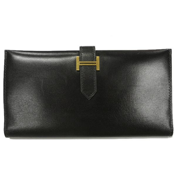 HERMES（エルメス） クラシック ベアン 長財布 ブラック 黒 ゴールド 