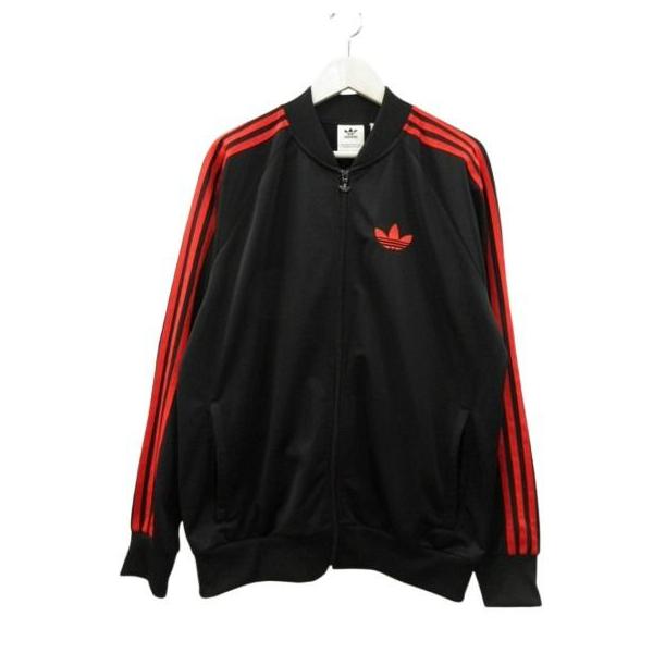 adidas（アディダス） トラックジャケット 長袖 ブラック 黒 赤ライン