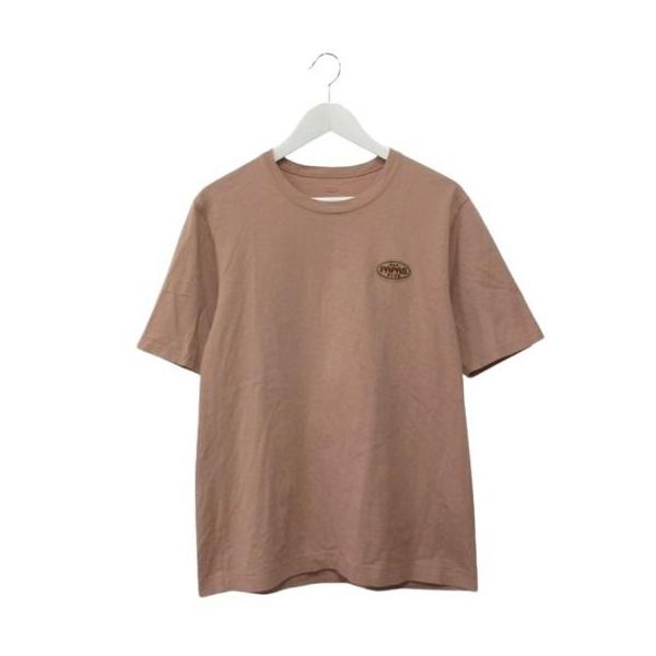 パパス Papas Tシャツ 半袖 M カットソー ロゴワッペン ピンク 