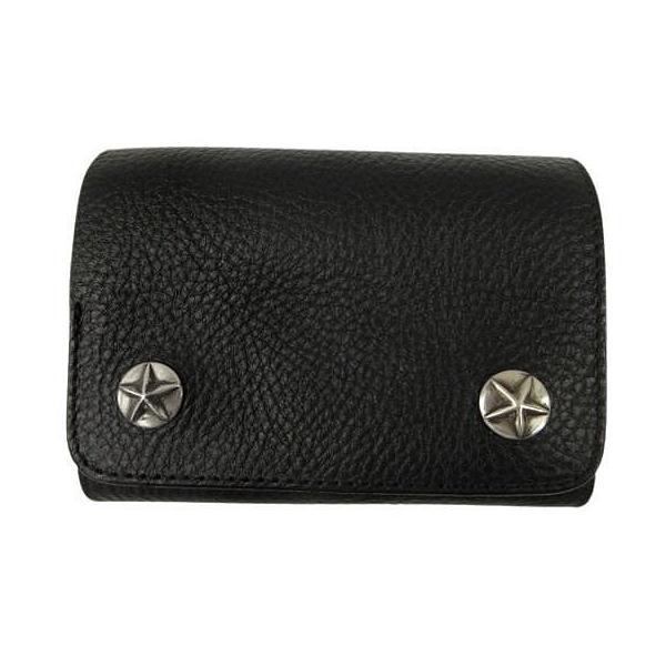 CALEE 25AW SILVER STAR CONCHO 牛革三つ折り財布 キャリー CALEE 25AW SILVER STAR CONCHO FLAP LEATHER HALF WALLET CL