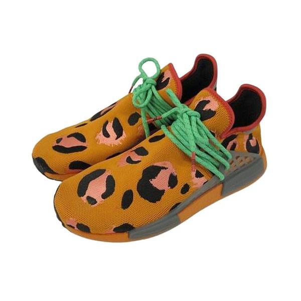 アディダス adidas ×PHARRELL WILLIAMS HU NMD ANIMAL PRINT GZ4439 ファレル ウィリアムス アニマルプリント スニーカー 28.5cm オレンジ