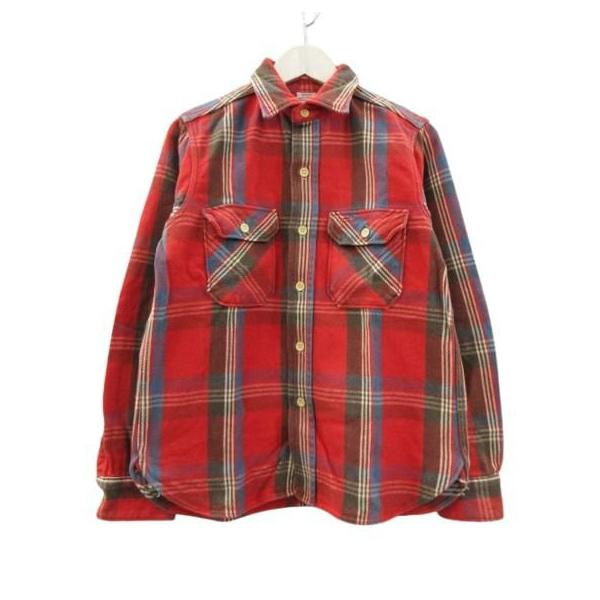 WAREHOUSE ウエアハウス ヘビーネルシャツ チェック レッド マチ 40 ウエアハウス WAREHOUSE ネルシャツ ヘビーコットン チェック 長袖