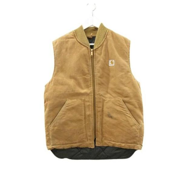 80s USA製 カーハート ダックベスト VQ196 ベージュ XLT 雰囲気 カーハート carhartt 80s ダックベスト VQ196 裏地キルティング