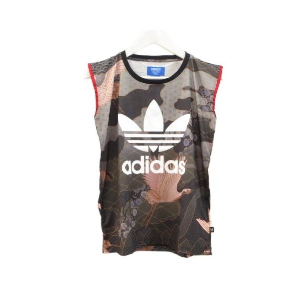 アディダス adidas RITA ORA リタオラ ノースリーブ 和柄 カットソー S グレー系 トップス レディース